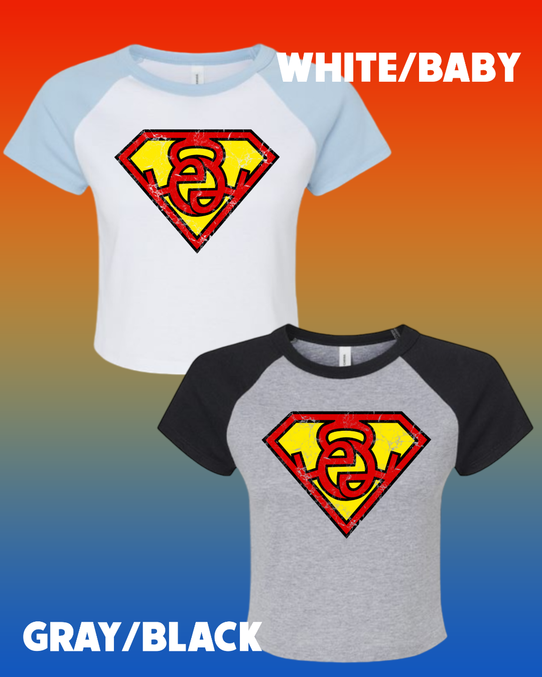 Super EEG Women Crop Baseball Tee