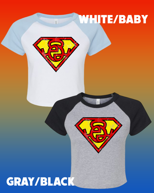 Super EEG Women Crop Baseball Tee